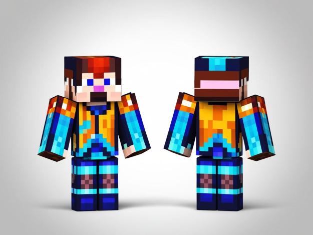 Image showing a Custom Minecraft character skin with both front and back views displayed