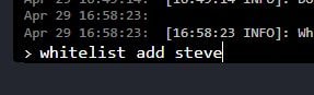 adding players through whitelist add player command 
