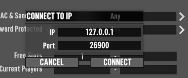 7 Days to Die game open on PC. The user is navigating the main menu, clicking "Join a Game," and then selecting "Connect to IP" to join a server.